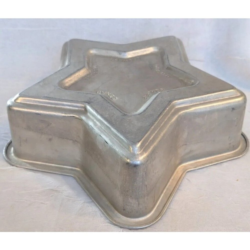 Metal Cake Pan Star Shaped Jello Mold Pudding Vtg Dessert Gelatin Tin Retro 50s - Picture 3 of 7